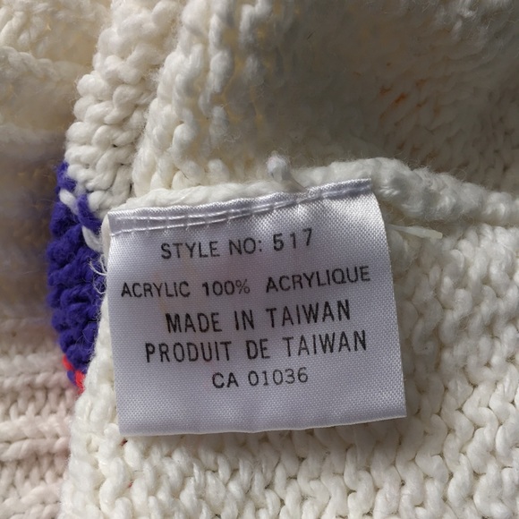 Vintage Barbra Sue floral abstract striped sweater size S - Picture 8 of 9